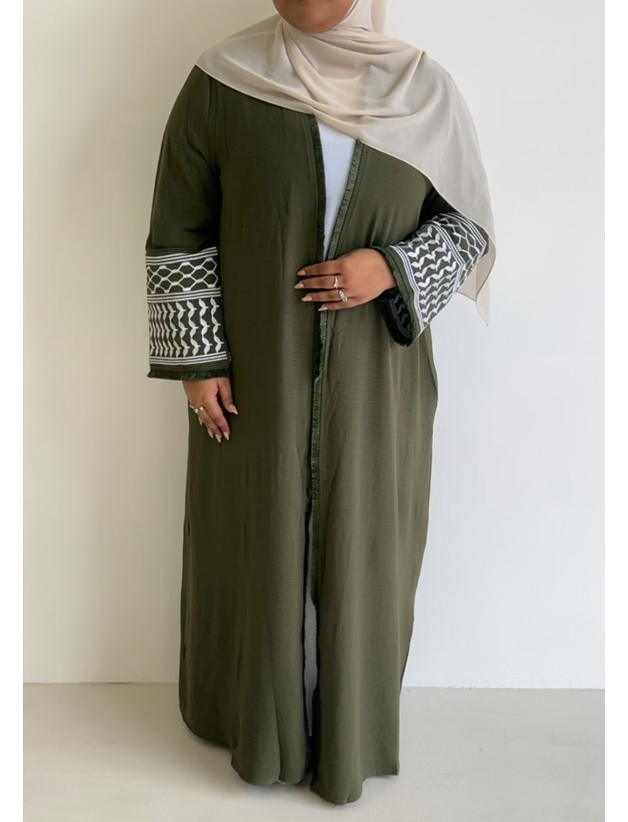 Keffiyeh Abaya - Olive