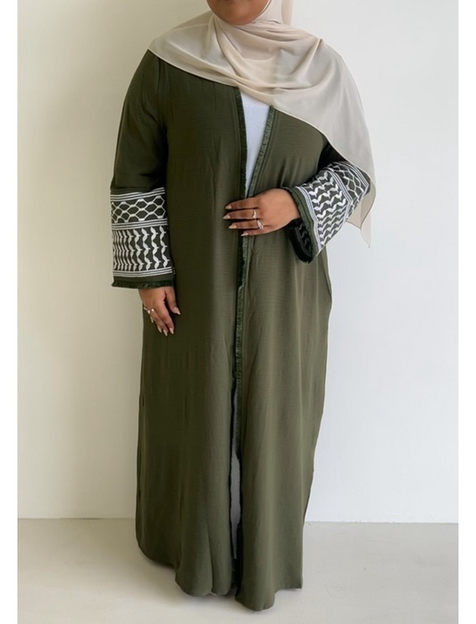 Keffiyeh Abaya - Olive