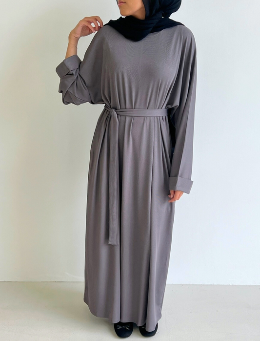 Zainab Lounge Abaya - Charcoal