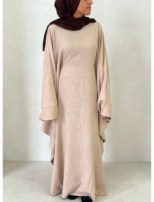 Zoha Butterfly Abaya - Beige