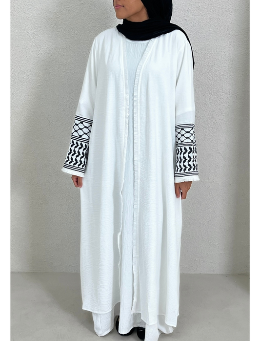 Keffiyeh Abaya - White