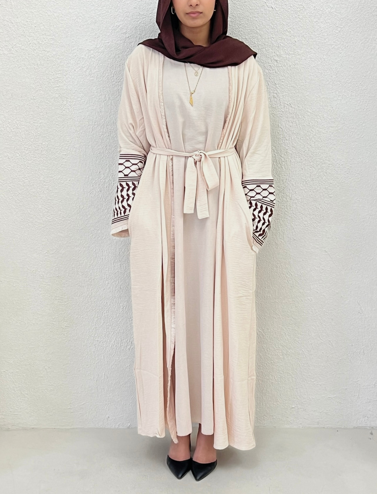 Keffiyeh Abaya - Beige