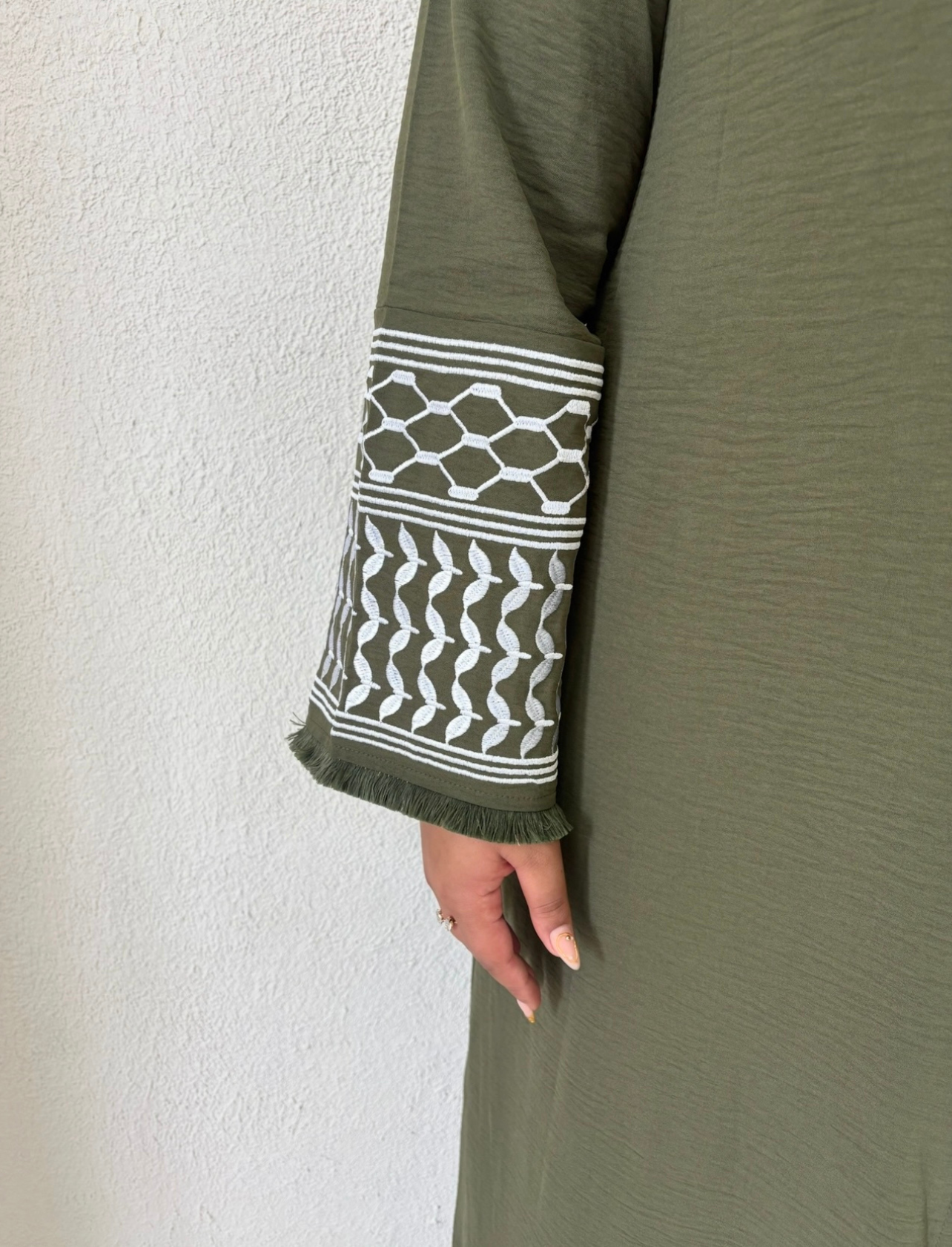 Keffiyeh Abaya - Olive